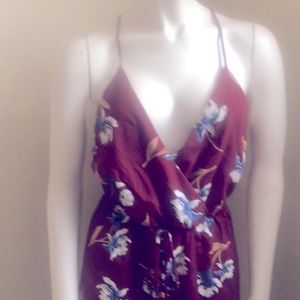 Burgundy Cropped Jumpsuit